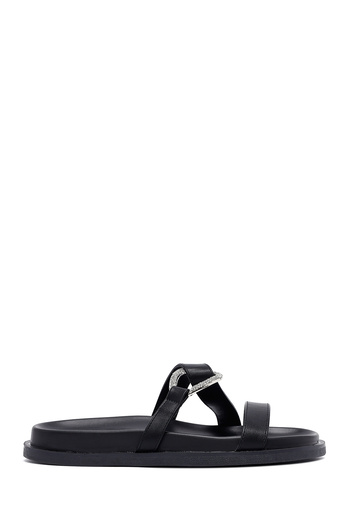 Derimod Women's Black Stone Slippers 25Sfe451218