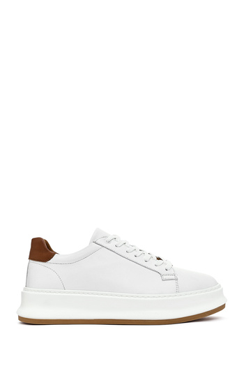 Derimod Men's White Lace-up Thick Sole Leather Sneakers 25SFD675118