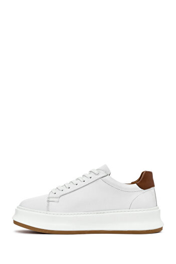 Derimod Men's White Lace-up Thick Sole Leather Sneakers 25SFD675118