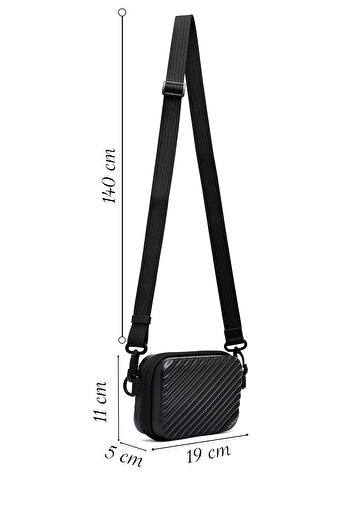 Derimod D-Pack Men's Black Mini Box Crossbody Bag 25Sbd30276F