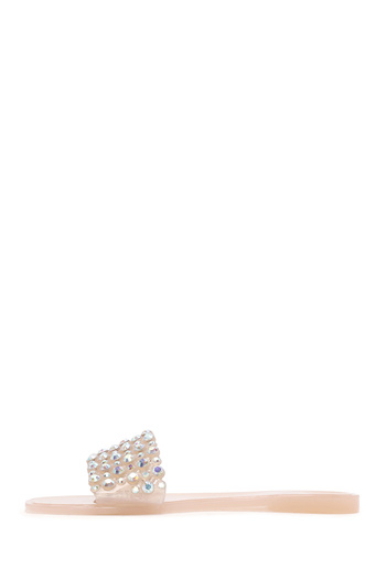 Derimod Women's Beige Stone Jelly Slippers 25Sfe4917Pv