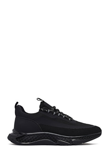 Derimod Zero Men's Black Thick Sole Lace-Up Fabric Sneaker, Winter Sports Shoes 25Wfd69106F
