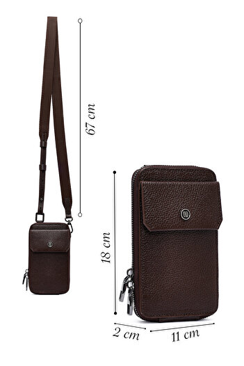 Derimod Men's Brown Leather Crossbody Bag 25Sbd3300Ft