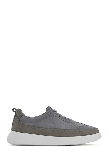 Derimod Men's Gray Lace-Up Thick Sole Leather Sneaker 25Sfd700214