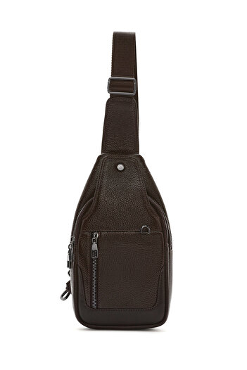 Derimod Men's Brown Leather Crossbody Bag 23Sbd3100Ft