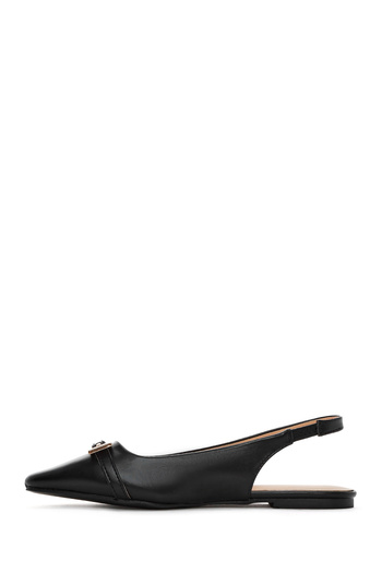 Derimod Women's Black Open Back Classic Summer Ballerina Shoes 25Sfe402418