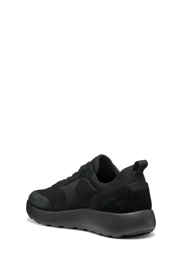 Geox Ανδρικό μαύρο U Xtors D -Mesh + Suede Lace-Up δερμάτινο αθλητικό παπούτσια U55LFD01422C9999