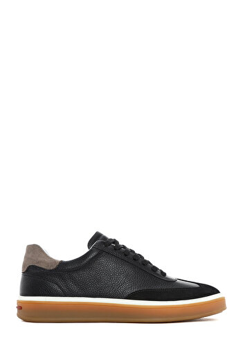 Derimod Men's Black Lace-Up Leather Sneaker 25Sfd 641914