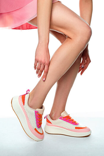 Derimod Women's Multicolor Lace-Up Thick Sole Braided Sneaker 25Sfd43086F