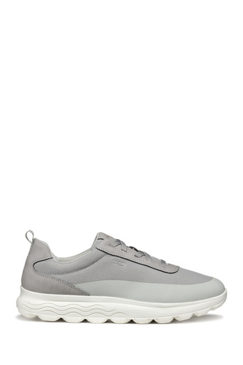 Geox Men's Gray U Spherica a - Mesh + Nbk Synt Lace-Up Fabric Sneaker U46Bya014Ekc1010