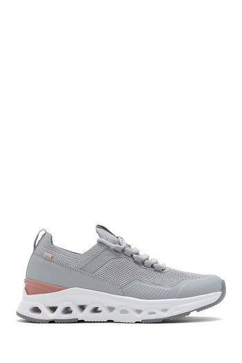 Derimod Zero Women's Gray Lace-Up Fabric Sneaker 25Sfe49566F