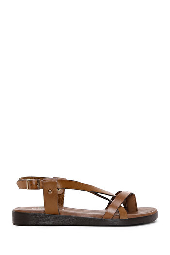 Derimod Γυναικείες σανδάλια Tan Flip Flops από γνήσιο δέρμα Bodrum 25SFD330818