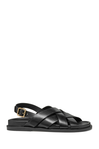 Geox Women's Black D Adelash a - Smo.Lea Genuine Leather Sandals D55Ywa00043C9999
