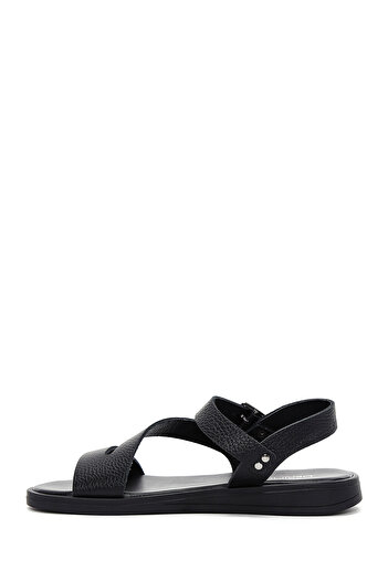 Derimod Women's Black Ankle Strap Genuine Leather Sandals 25Sfd1506Ft