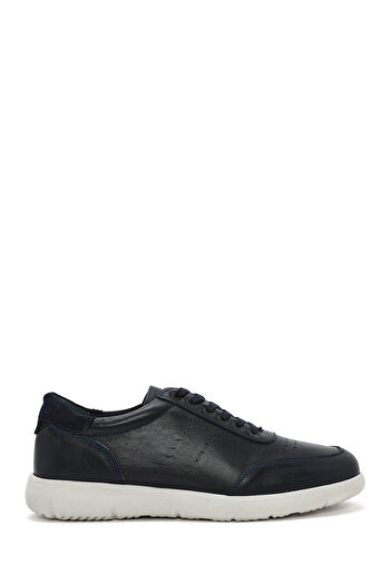 Derimod Ανδρικό δερμάτινο casual sneaker με κορδόνια σε μπλε ναυτικό χρώμα 25SFD680518
