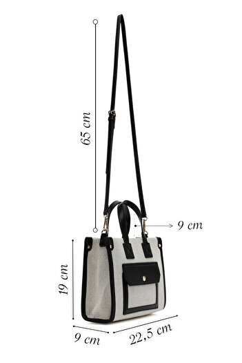 Derimod Women's Black Long Strap Fabric Shoulder Bag 25Sbd29206F