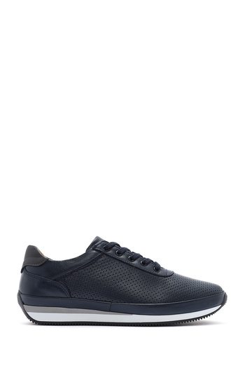 Derimod Men's Navy Blue Lace-Up Leather Casual Sneaker 25Sfd6741Di