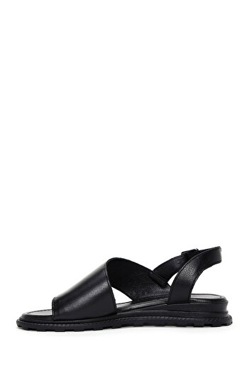 Derimod Women's Black Buckle Genuine Leather Sandals 25Sfd350018