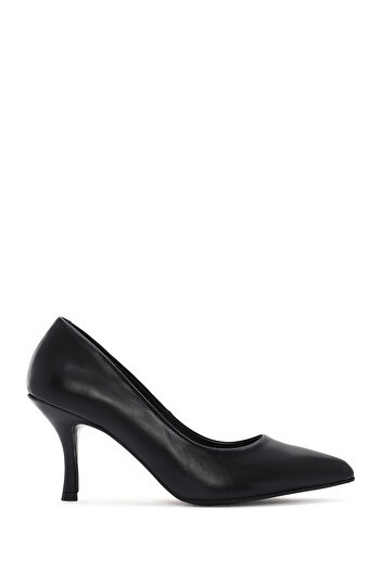 Derimod Women's Black Thin Heeled Genuine Leather Heeled Shoes Stiletto 25Sfd405118