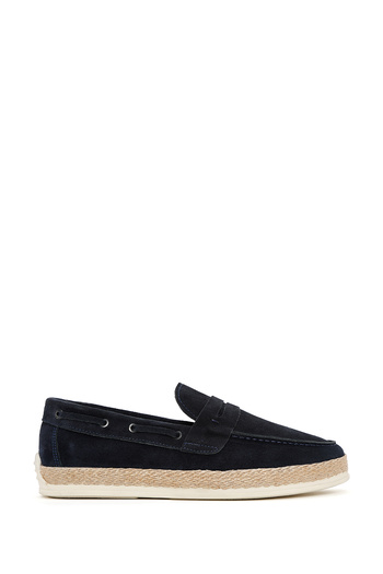 Derimod Men's Navy Blue Suede Genuine Leather Casual Shoes Casual Daily Shoes 25Sfd680910
