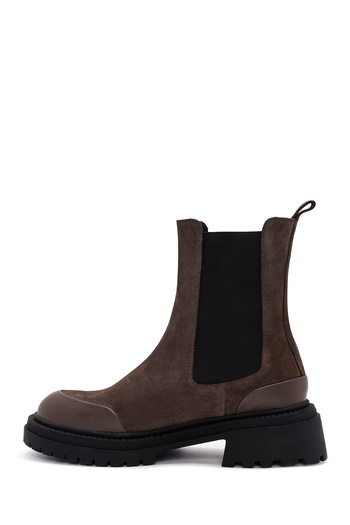 Derimod Women's Mink Suede Leather Chelsea Boots 24Wfd 512210