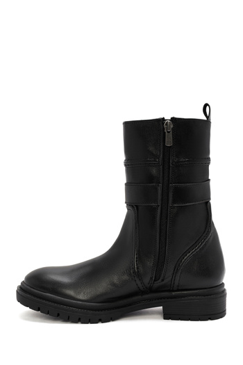 Derimod Black Leather Women's Boots - Zippered, 24WFD 185318