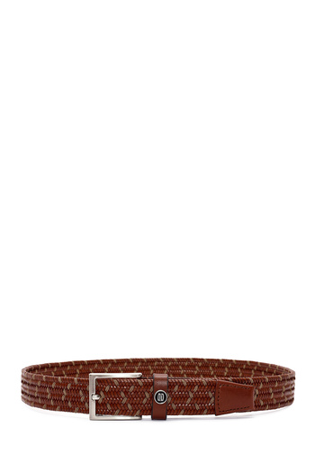 Derimod Men's Brown Braided Leather Belt 000A2D 1400029