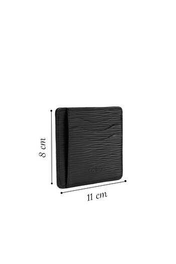 Derimod Men's BlAck LeAther CArD HolDer - PrinteD, 000A2D 313926