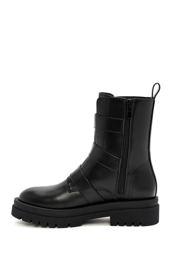 Derimod Γυναικείες μαύρες μπότες casual με φερμουάρ 24WFE402018