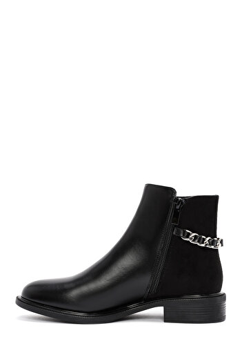Derimod Black Chain Detailed Zippered Women's Boots - 24Wfe 401714