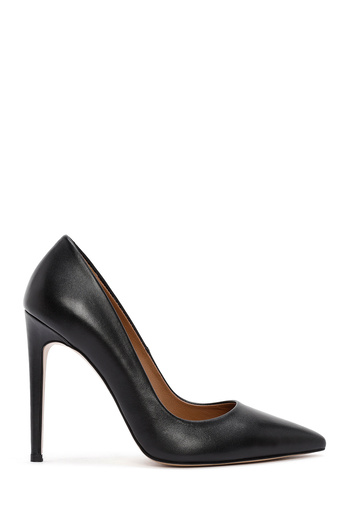 Derimod Black Leather Stiletto - High Thin Heels, 24Wfd 133818