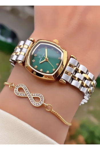 Daniel Klein Brand Yellow Silver Color Women's Wristwatch - Bracelet