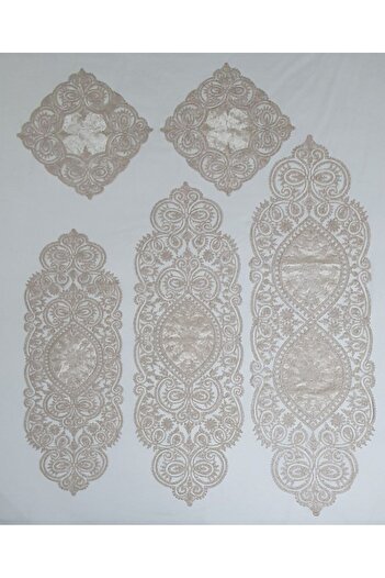 asiltr Living Room Set 5 Piece Lace Tablecloth Runner Set Velvet
