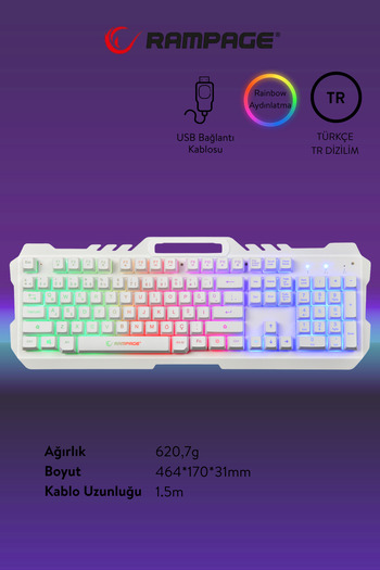 Rampage Fitment Rgb Gaming Combo Oyuncu Klavye Mouse Kulaklık Mousepad Set (Rampage Türkiye Garantili)