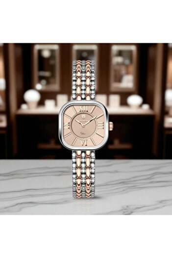 Raymond Rym-211503 Retro Square Steel Women's Watch - 2 Years Warranty Ipr-Rose
