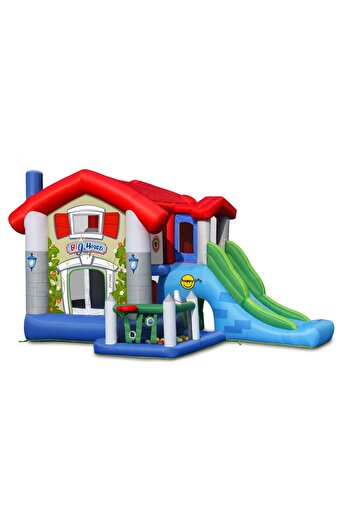Happy Hop Big House inflatable mattress with slide, playground, balls, climbing area, jumping area, basketball hoop