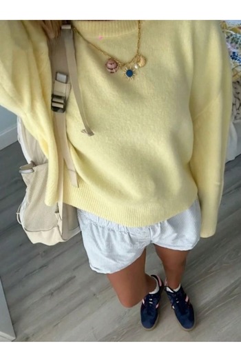 Dier Moda Crew Neck Oversize Knitwear Sweater Fmoda1982