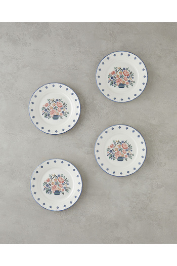 English Home Pixel Porselen 4'lü Pasta Tabağı 19 cm Renkli