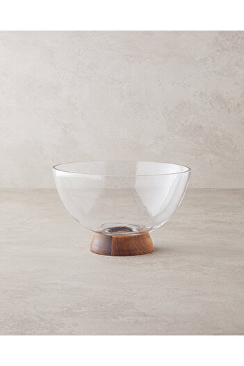 English Home Viserys Glass-Wood Presentation Stand 13X21.5 cm Transparent