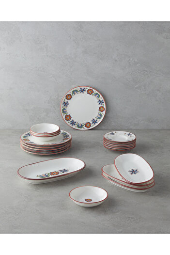 English Home Colorful Arno Porcelain Breakfast Set 20 Pieces for 6 People
