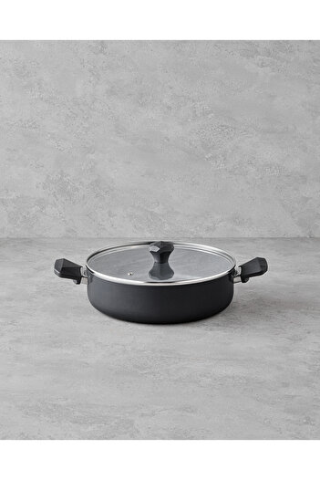 English Home Prego Cerawell Shallow Pot 26 cm Black