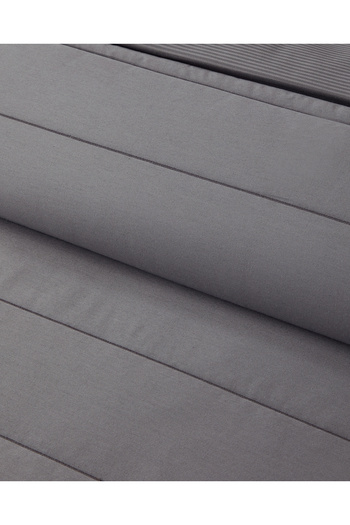 English Home Valery Double Bedspread Set - Cotton, Satin Quilted, Dark Gray