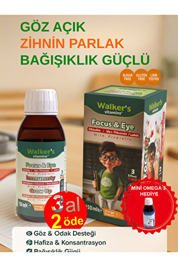 Walkers Focus Eye Kids Şurup ( Sitikolin, Lutein , Beta Glukan)