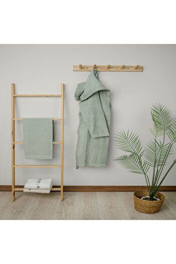 Linens Jolia Cotton M/L Robe Set Sage
