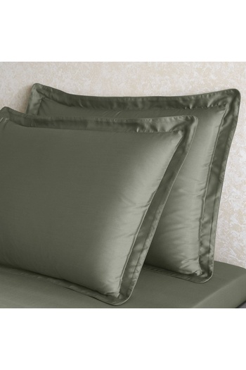 Linens X Tencel ™   Lyocell Set of 2 Flounce Pillowcases Green
