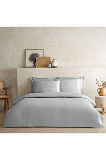 Linens X TENCEL ™   Set de 2 fețe de pernă standard din lyocell, gri