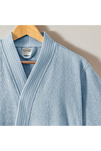 Linens Cozy Bamboo L/Xl Bathrobe Blue