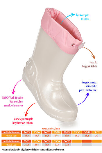 KARAMAZI Linze Pearlescent Waterproof Girls' Rain Boots