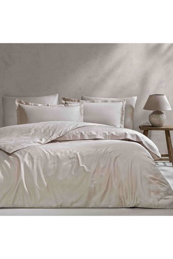 Linens Set de 2 fețe de pernă din satin de bumbac Mix&Match Stone