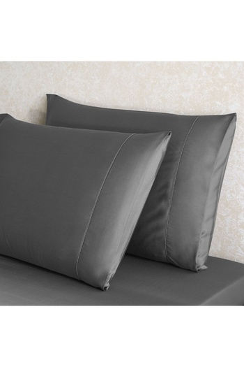 Linens X TENCEL ™   Set de 2 fețe de pernă standard Lyocell Antracit